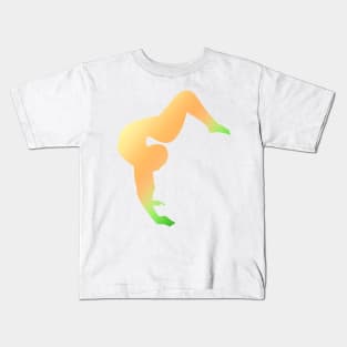 A contortionist in an arched handstand Kids T-Shirt